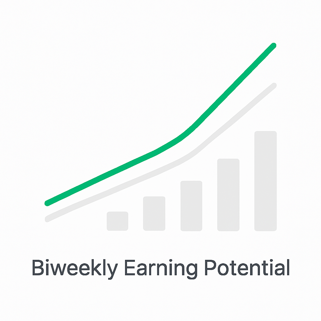 Abstract illustration representing biweekly earning potential